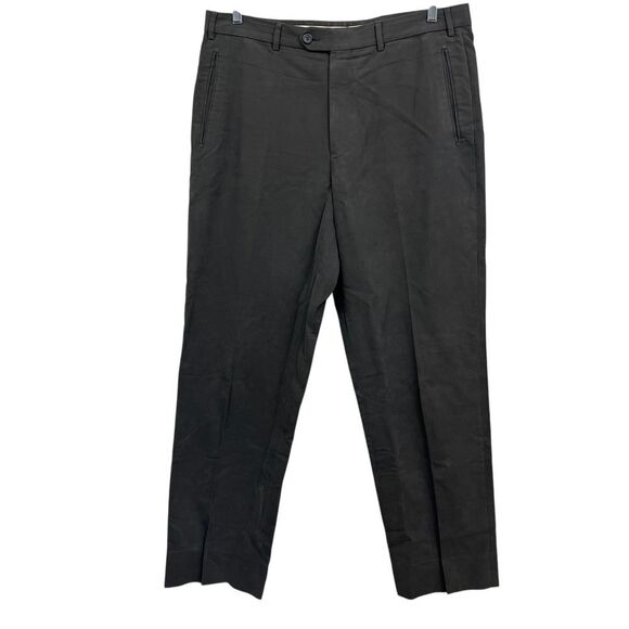 Ermenegildo Zegna Mens Chino‎ Pants Flat Front Zip Brown Sz 38 Made In Italy